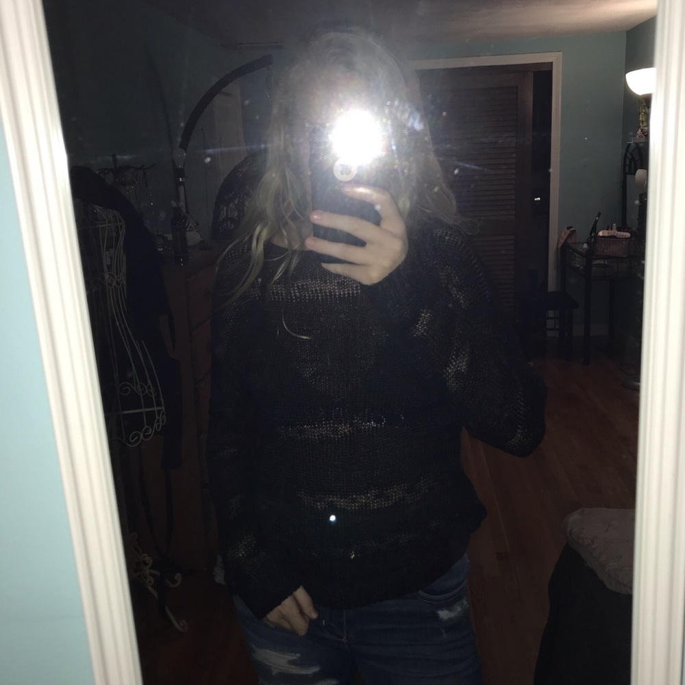 Black see through sweater